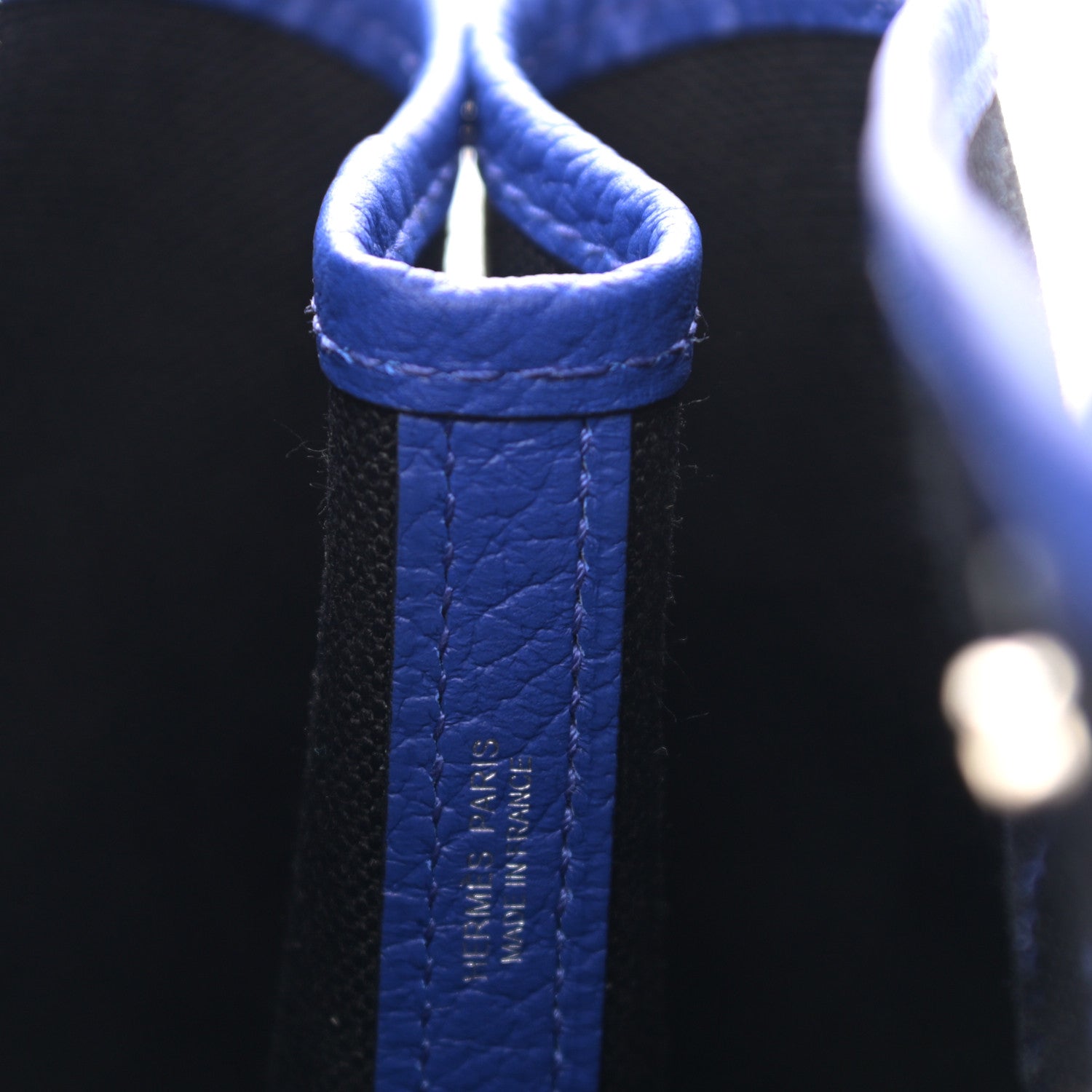Hermes Toile Negonda Garden Party Tote 36 MM Black Bleu Electrique 6 of 10