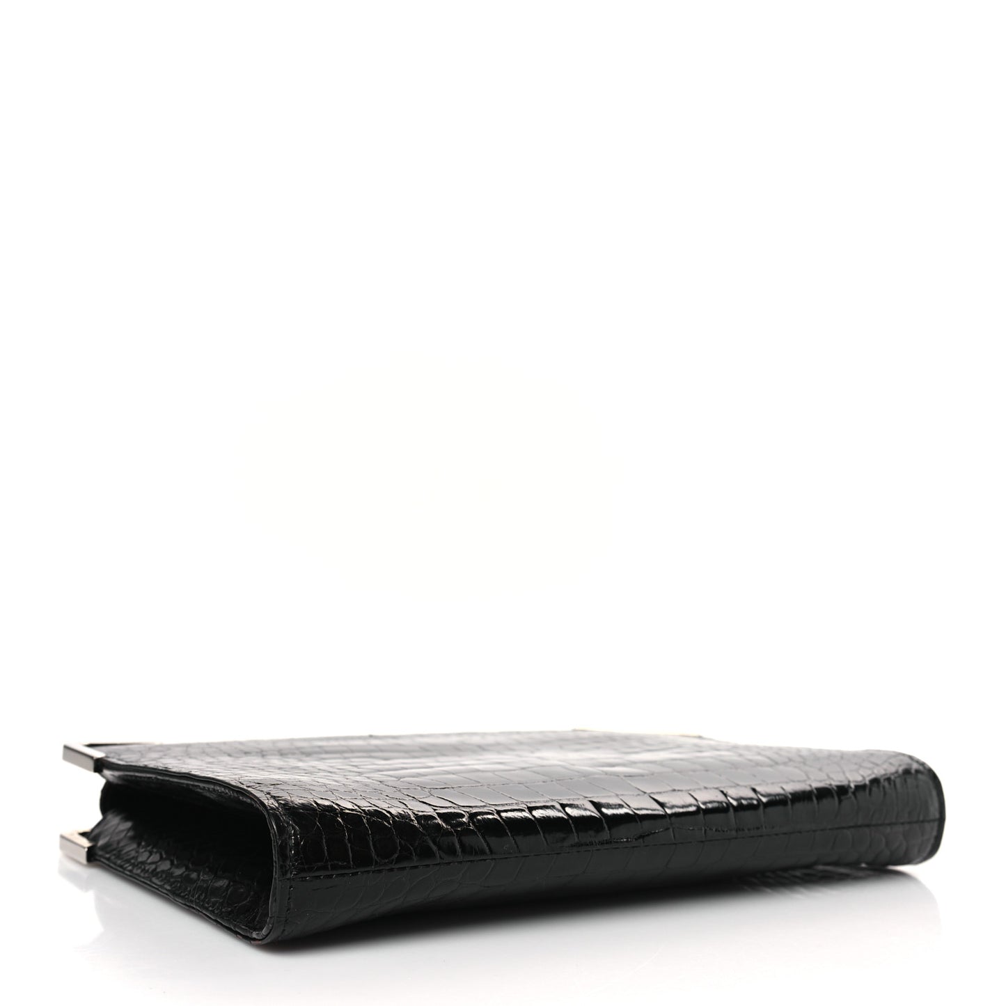 Crocodile Frame Clutch Black
