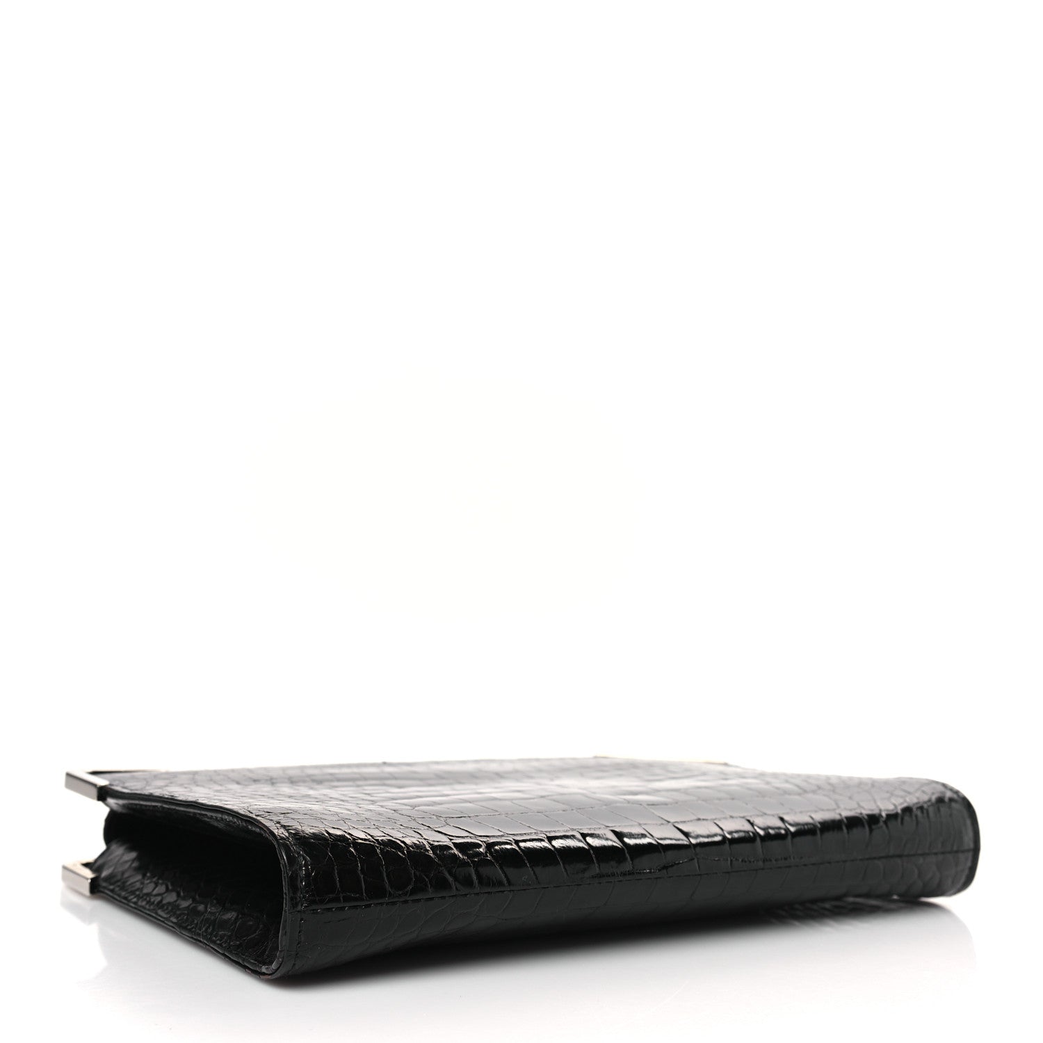 Salvatore Ferragamo Crocodile Frame Clutch Black 4 of 9
