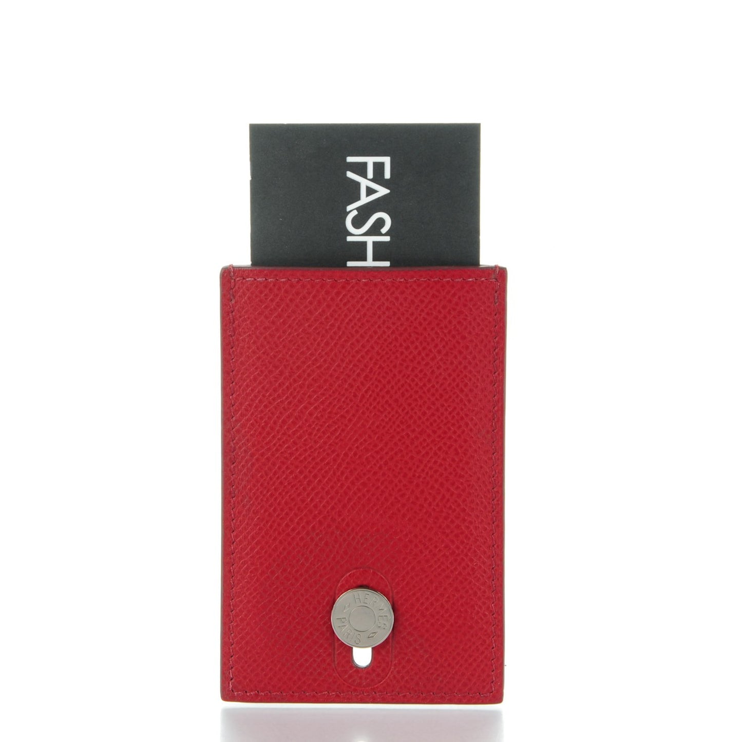 Epsom Diabolo Card Holder Case Rouge Garance