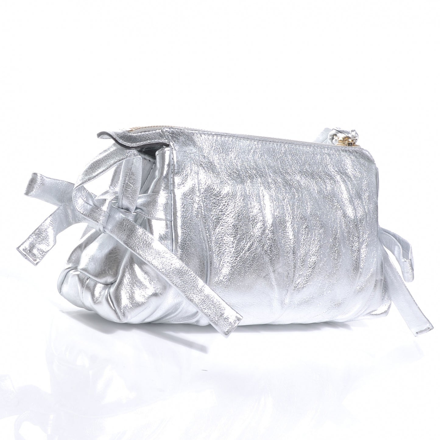 Leather Hysteria Clutch Silver