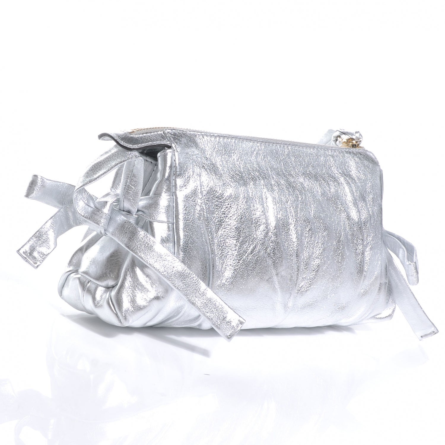 Gucci Leather Hysteria Clutch Silver 3 of 8