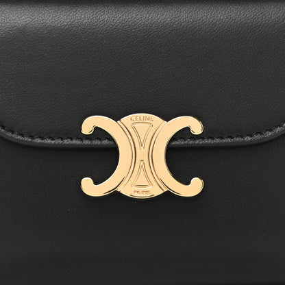 Celine Shiny Smooth Lambskin Small Triomphe Wallet Black 8 of 9