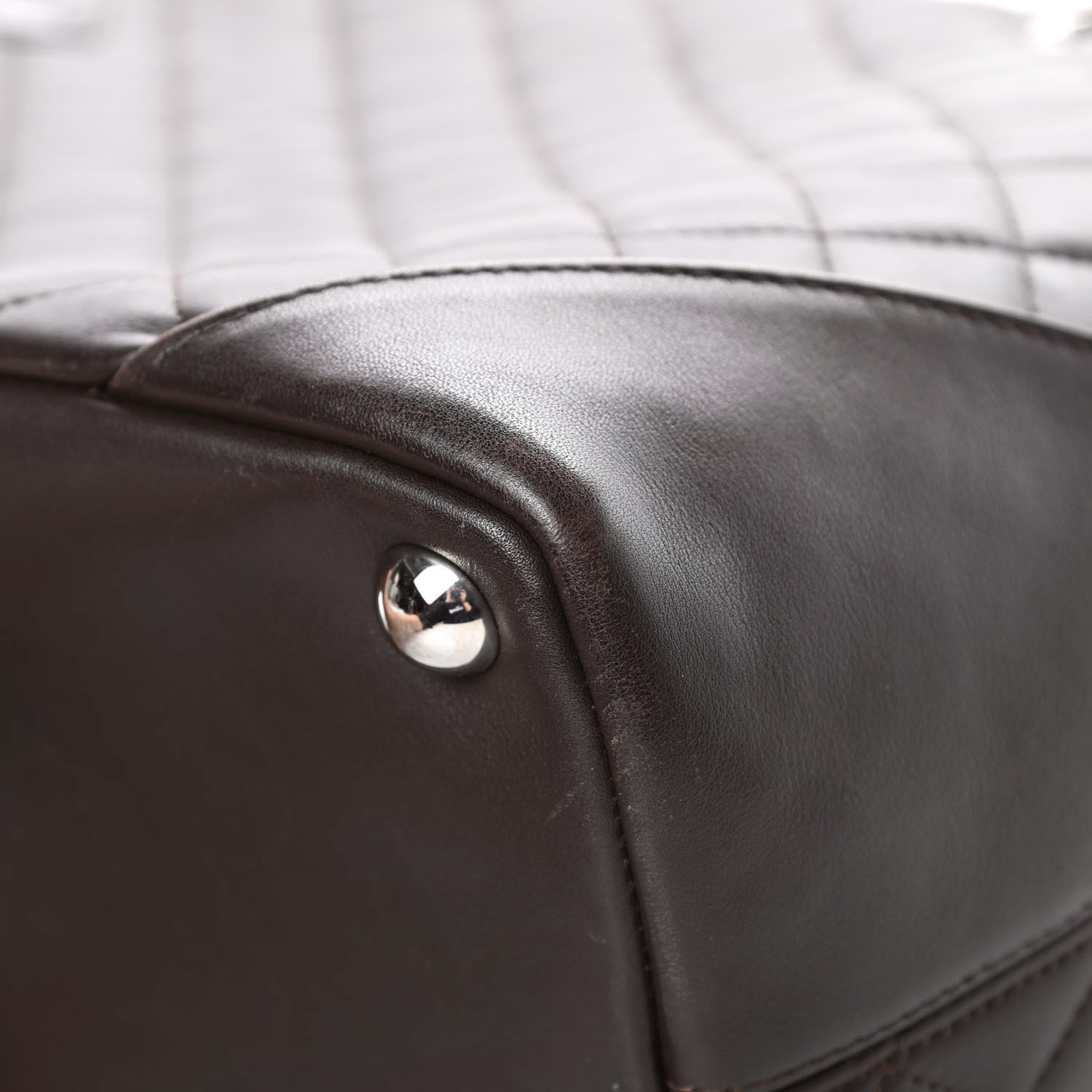 Chanel Calfskin Quilted Large Cambon Tote Brown 12 of 14