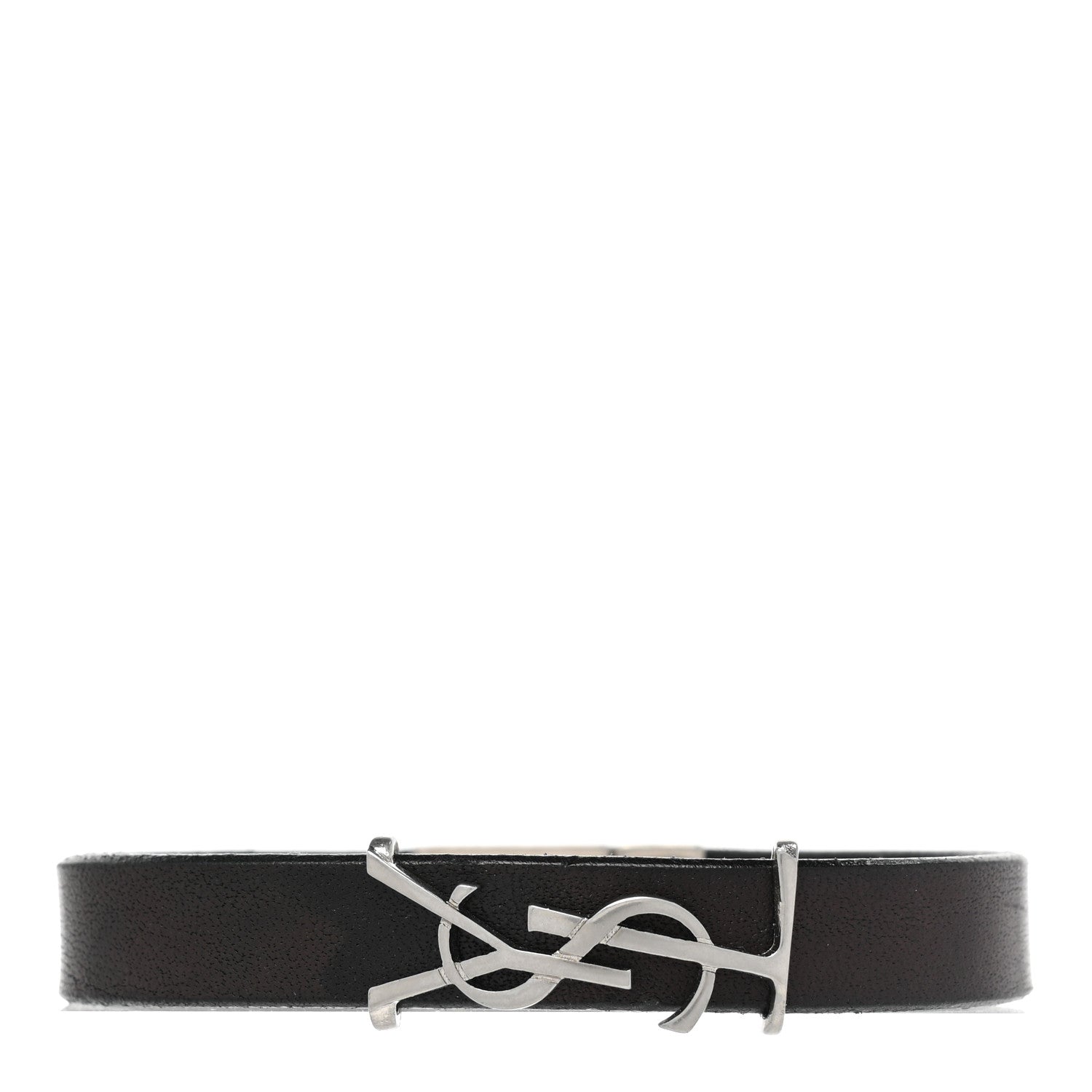 Saint Laurent Calfskin Monogram Bracelet M Black 1 of 4