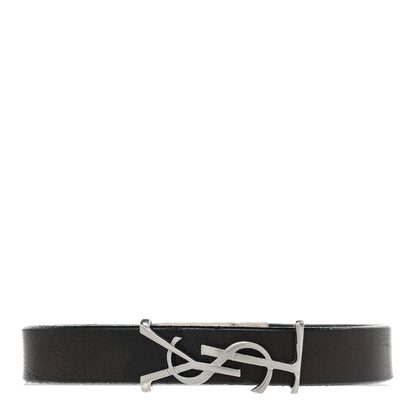 Saint Laurent Calfskin Monogram Bracelet M Black 1 of 4