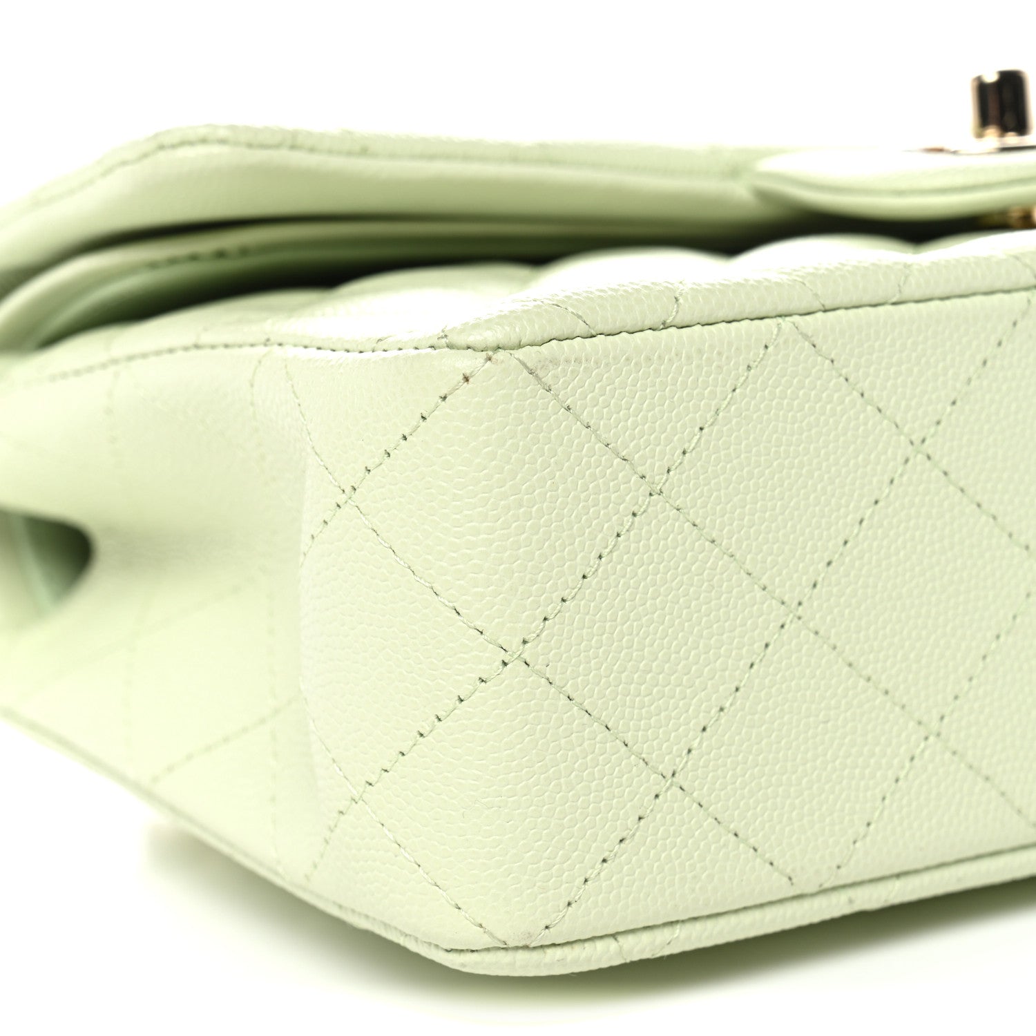 Chanel Caviar Quilted Small Double Flap Light Green 9 of 10