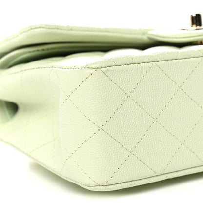 Chanel Caviar Quilted Small Double Flap Light Green 9 of 10