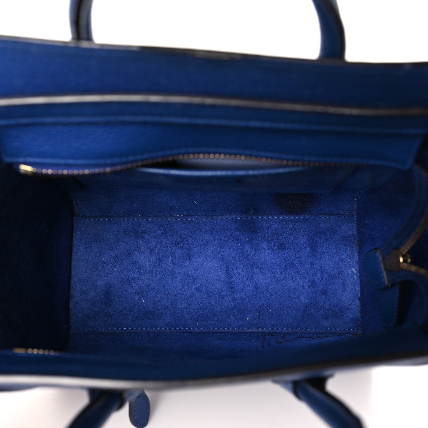 Drummed Calfskin Nano Luggage Indigo