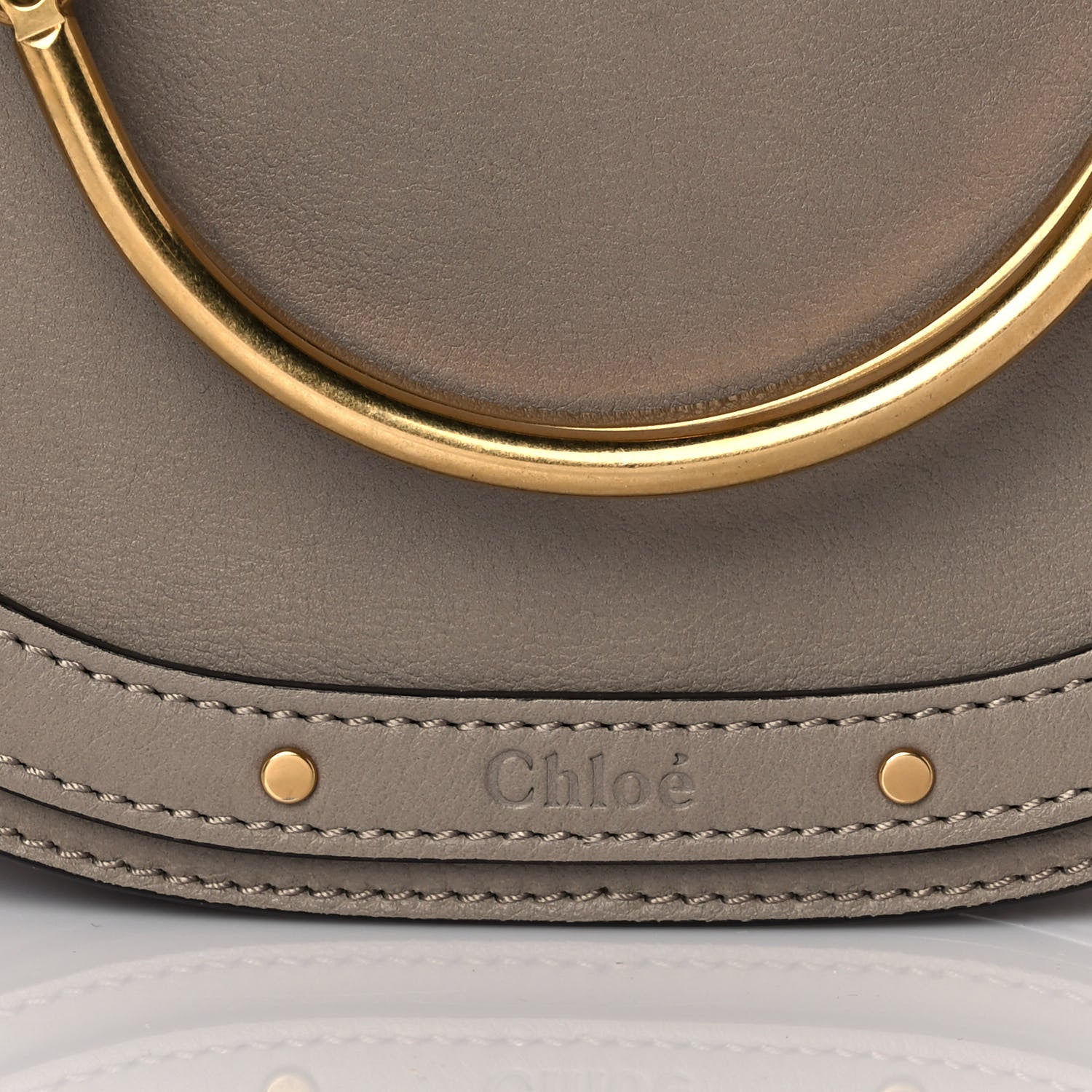 Chloe Calfskin Suede Small Nile Bracelet Bag Motty Grey 12 of 12