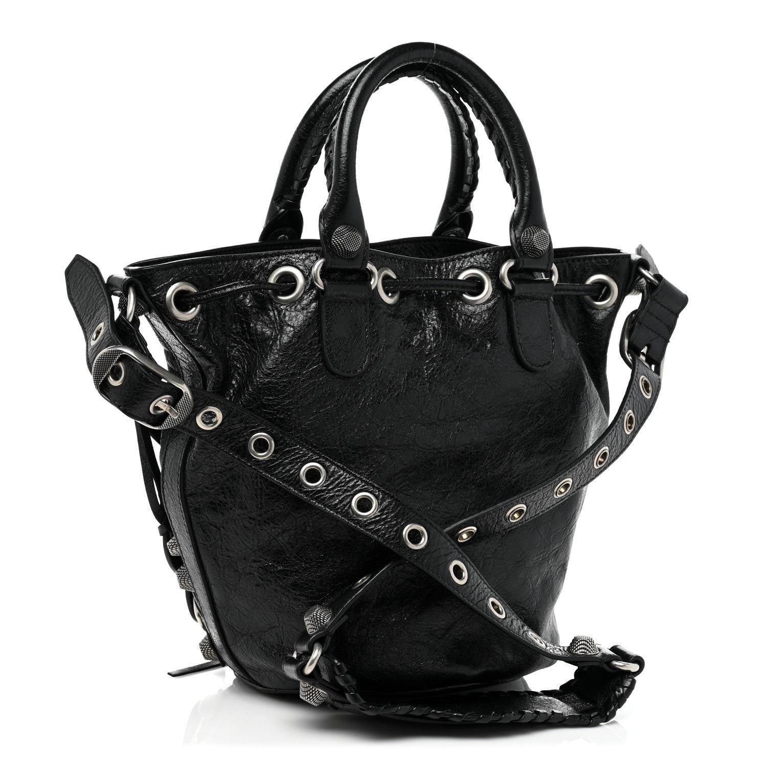 Balenciaga Agneau Arena Small Le Cagole Bucket Bag Black 2 of 7