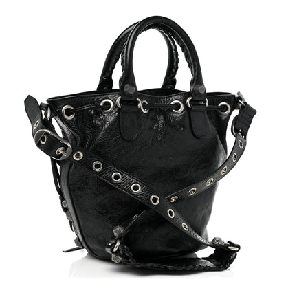 Balenciaga Agneau Arena Small Le Cagole Bucket Bag Black 2 of 7