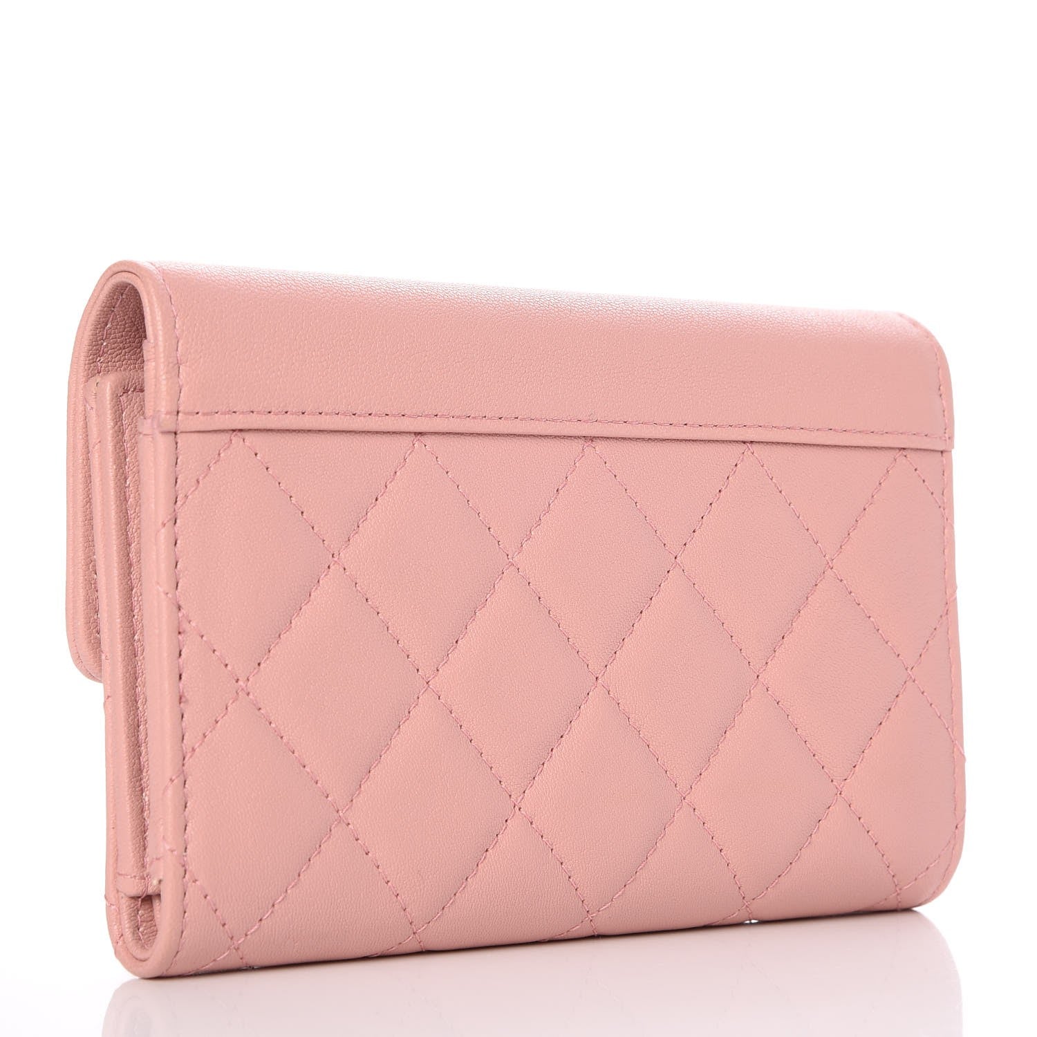 Chanel Lambskin Quilted CC Box Flap Wallet Light Pink 3 of 11