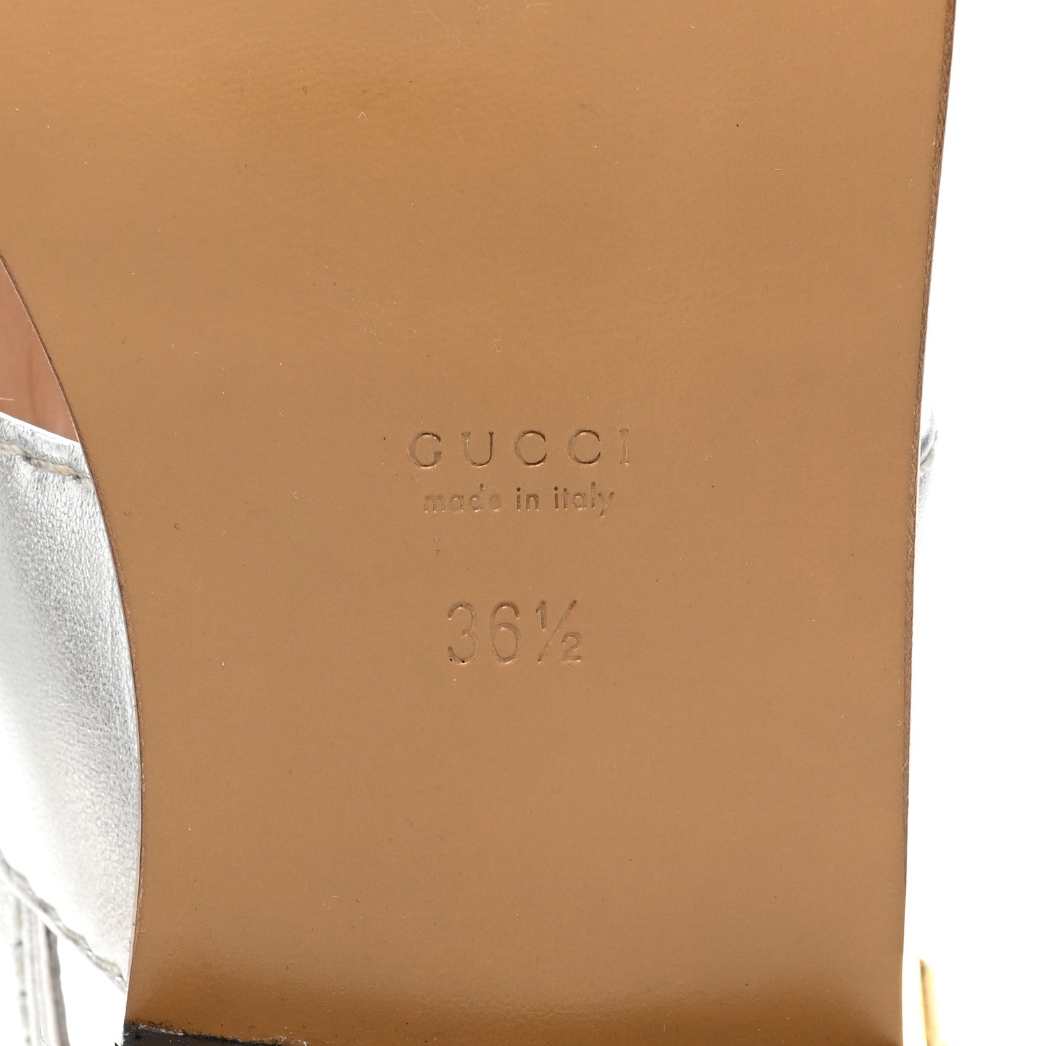 Gucci Nappa Charlotte Horsebit Thong Sandals 36.5 Silver 6 of 8