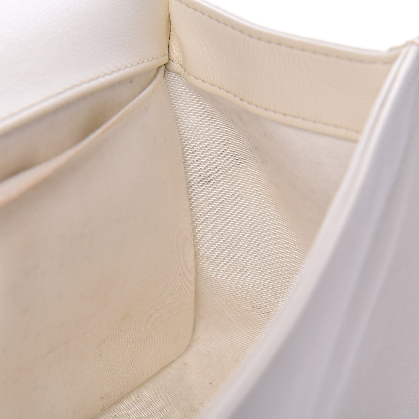 Calfskin Quilted Medium Boy Flap White