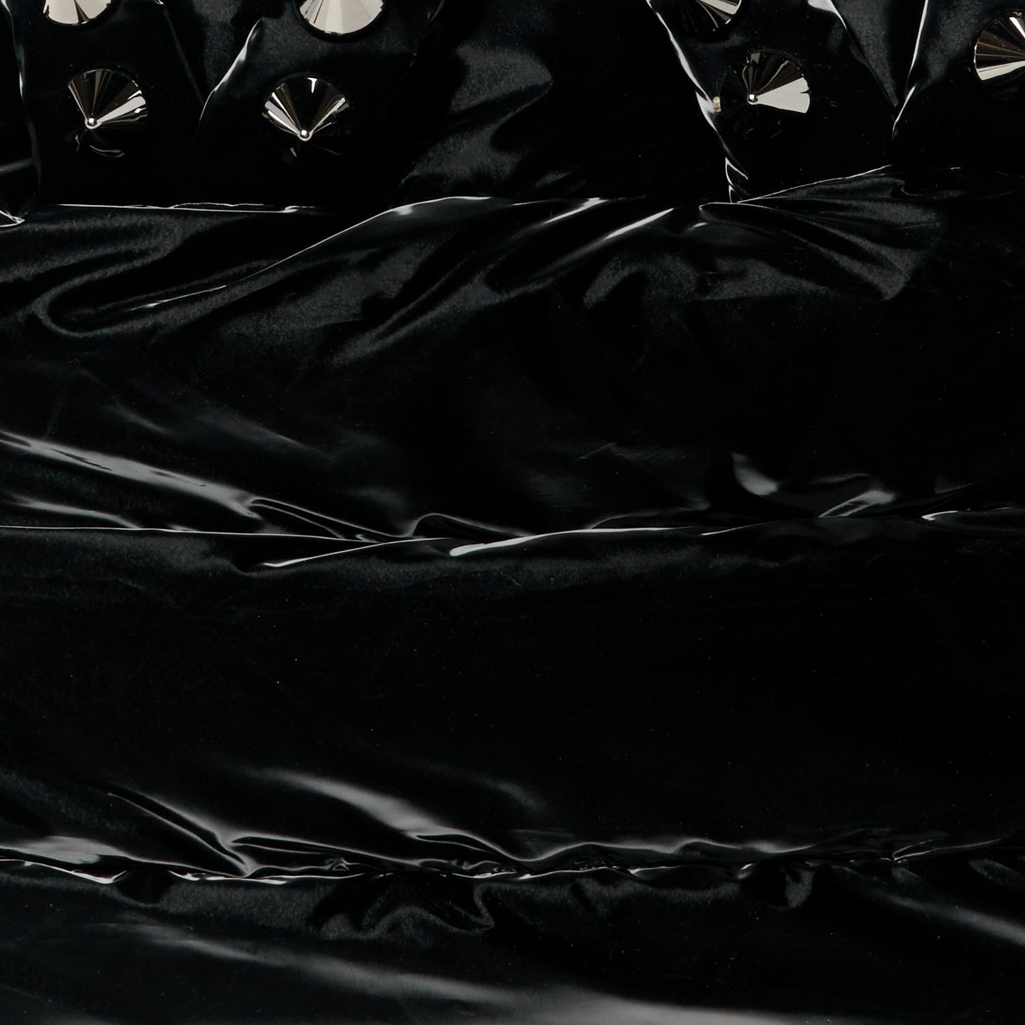 Nylon Padded Gloss Large Cabamoon Tote Black