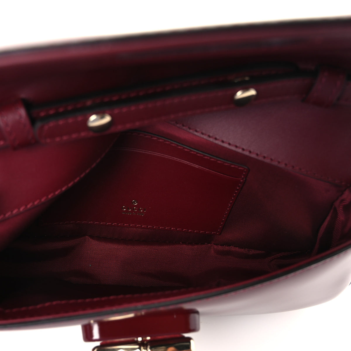 Gucci Shiny Calfskin Small Bamboo Night Bag Rosso Ancora 5 of 11