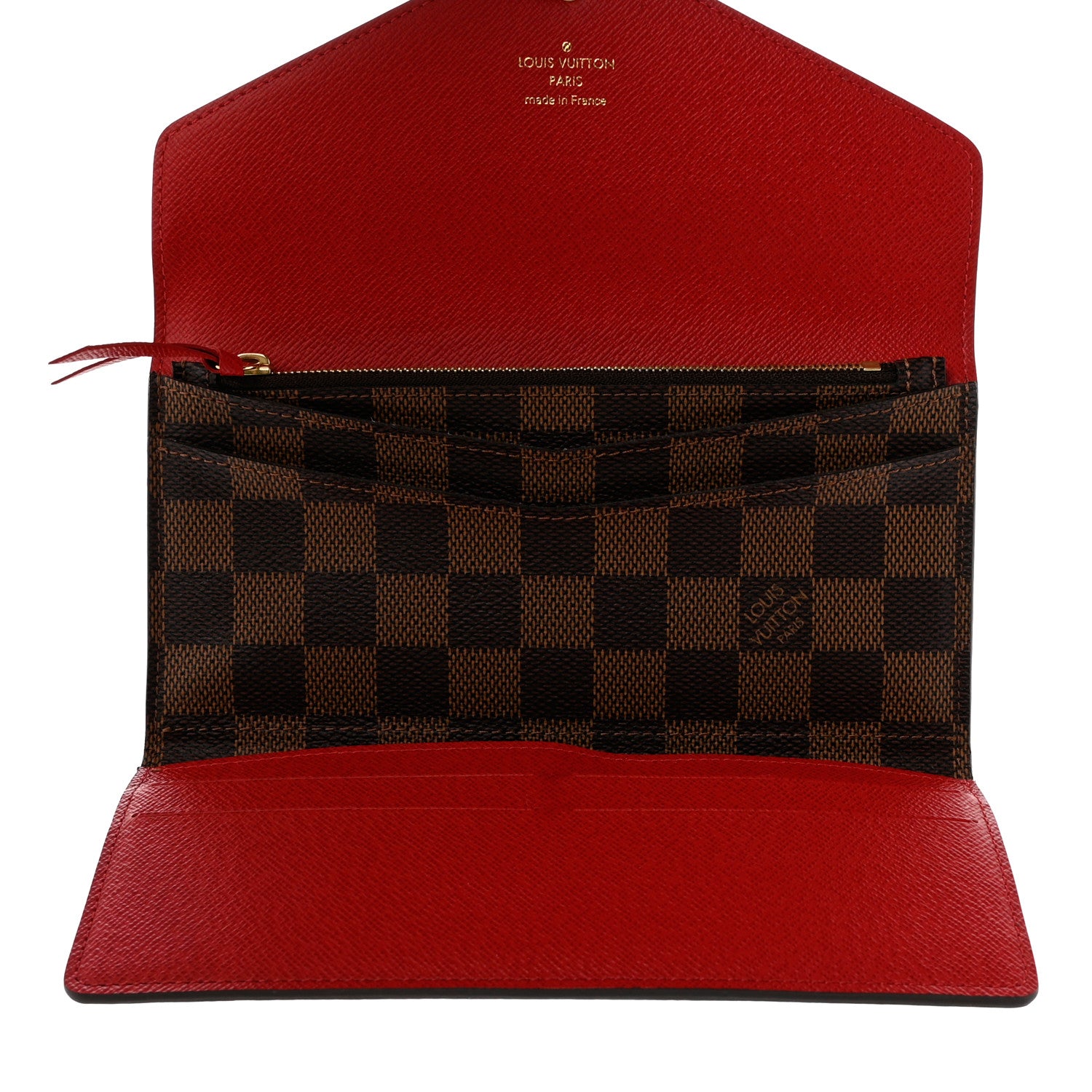 Louis Vuitton Damier Ebene Josephine Wallet Red 7 of 10