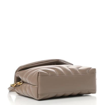 Saint Laurent Calfskin Y Quilted Monogram Toy Loulou Crossbody Bag Taupe 4 of 11