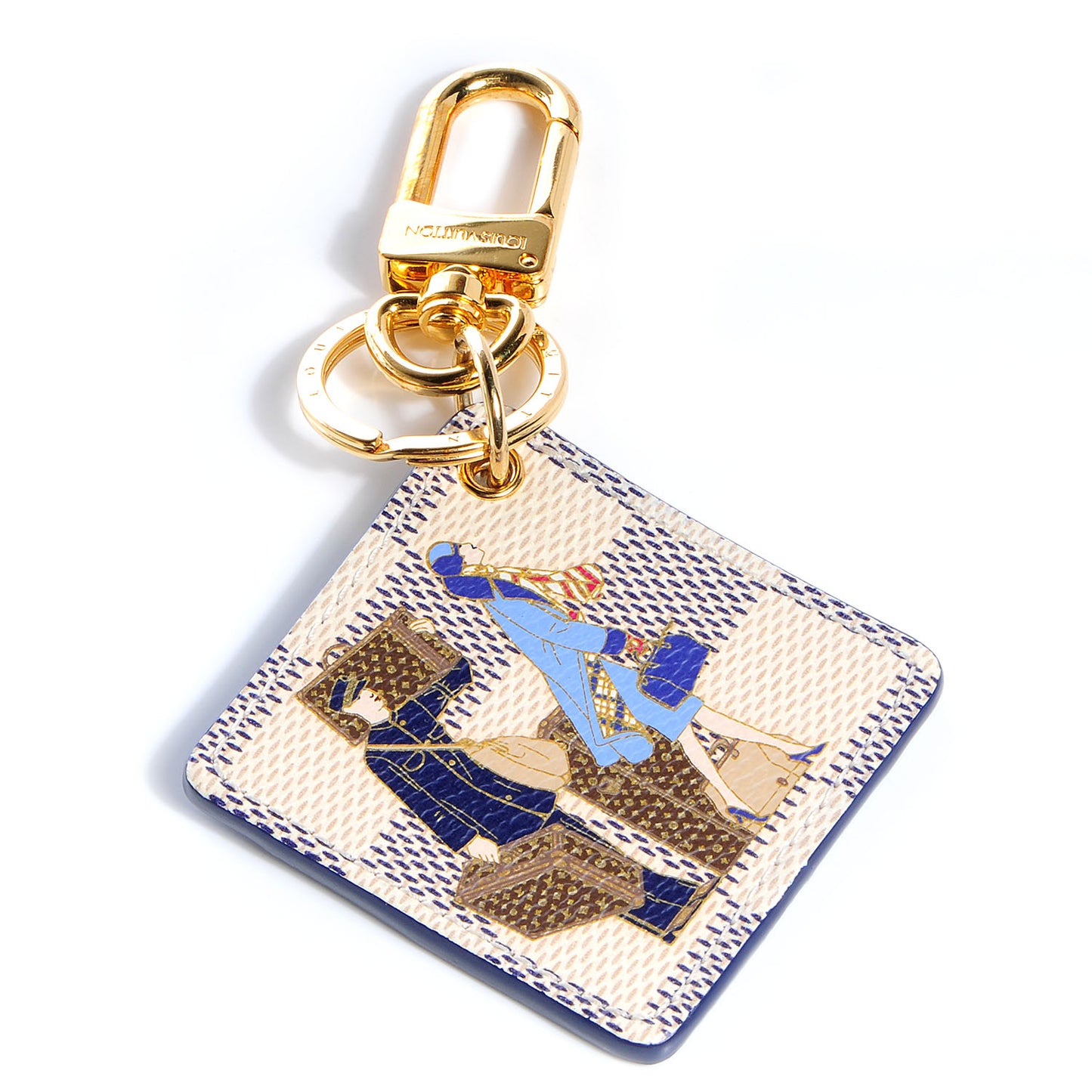 Damier Illustre Groom Key Holder Azur