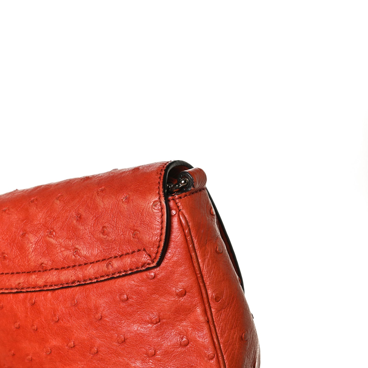 Ostrich Small Soho Chain Flap Crossbody Golden