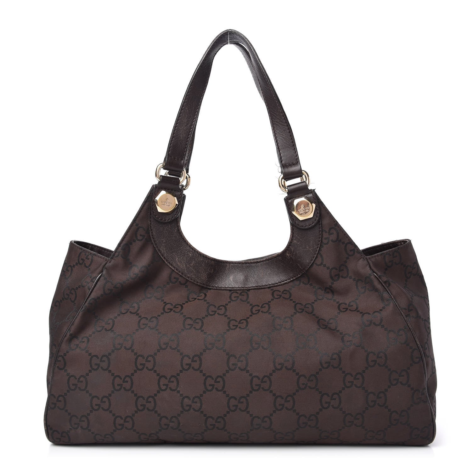 Gucci Nylon Monogram Charmy Shoulder Bag Dark Brown 1 of 10
