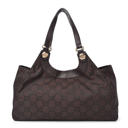 Gucci Nylon Monogram Charmy Shoulder Bag Dark Brown 1 of 10