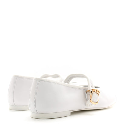 Chanel Lambskin Mary Jane Flats 37.5 White 4 of 9