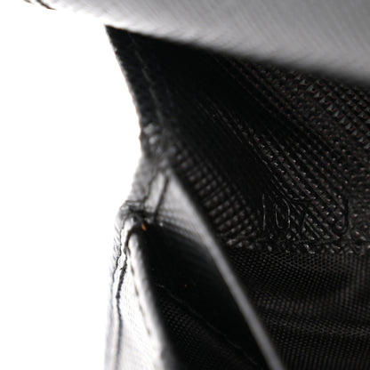 Prada Saffiano Compact Zip Around Wallet Black 7 of 9