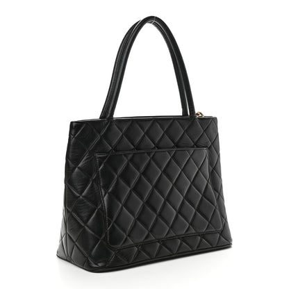 Chanel Lambskin Quilted Medallion Tote Black 3 of 10