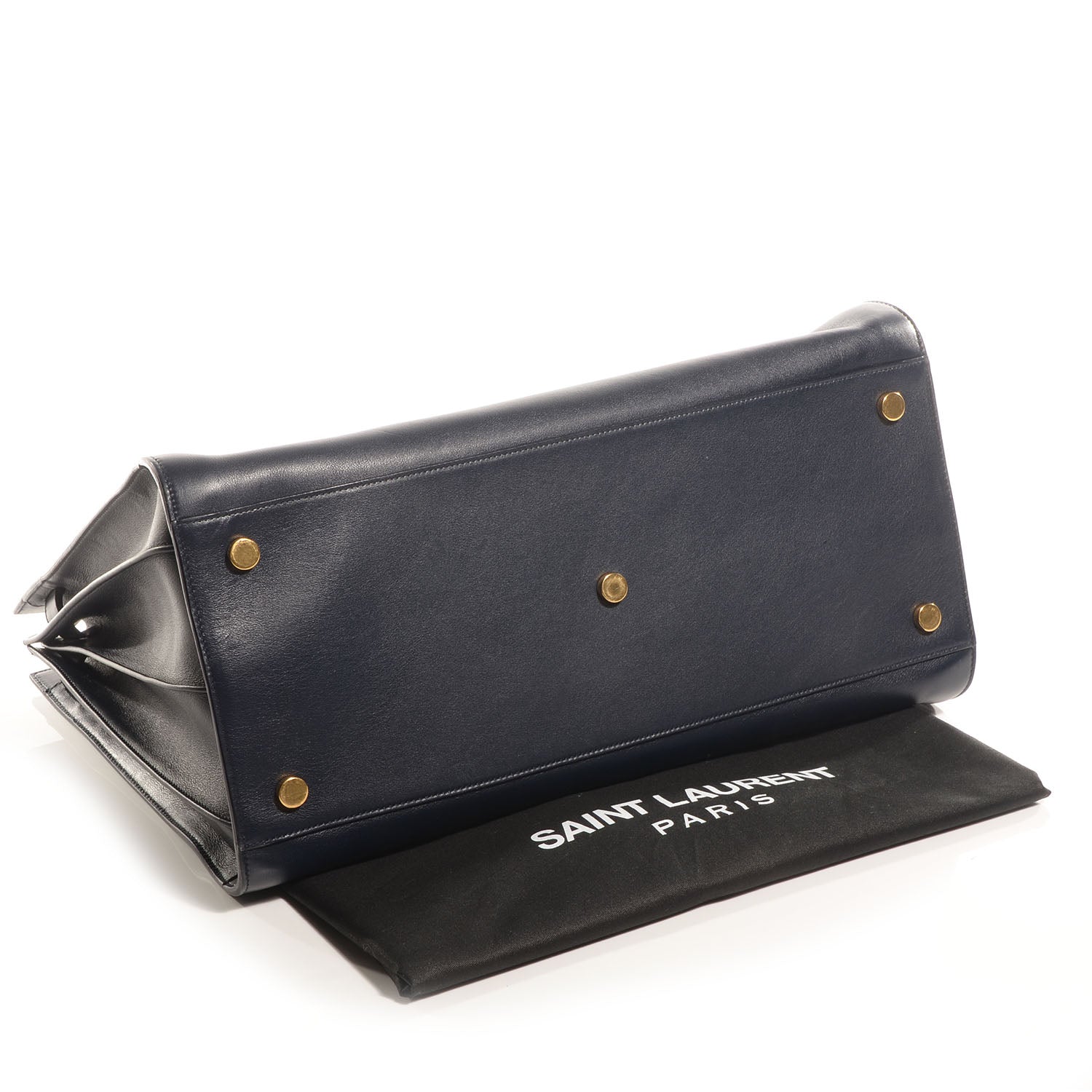 Saint Laurent Leather Large Sac de Jour Carryall Navy Blue 4 of 9