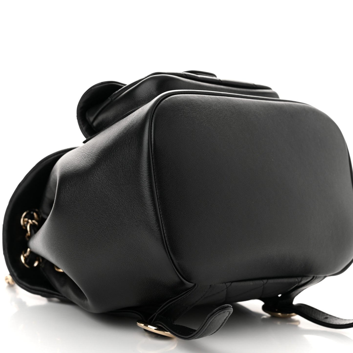 Lambskin Quilted Small Duma Drawstring Backpack Black