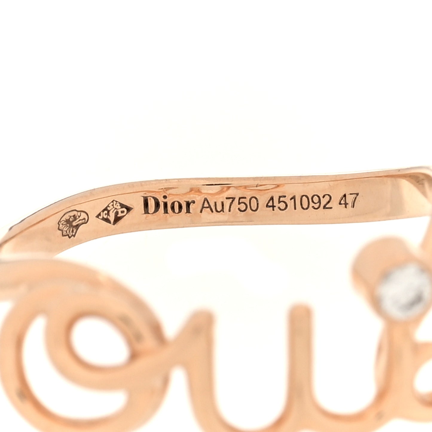 18K Rose Gold Diamond Oui Ring 47 4