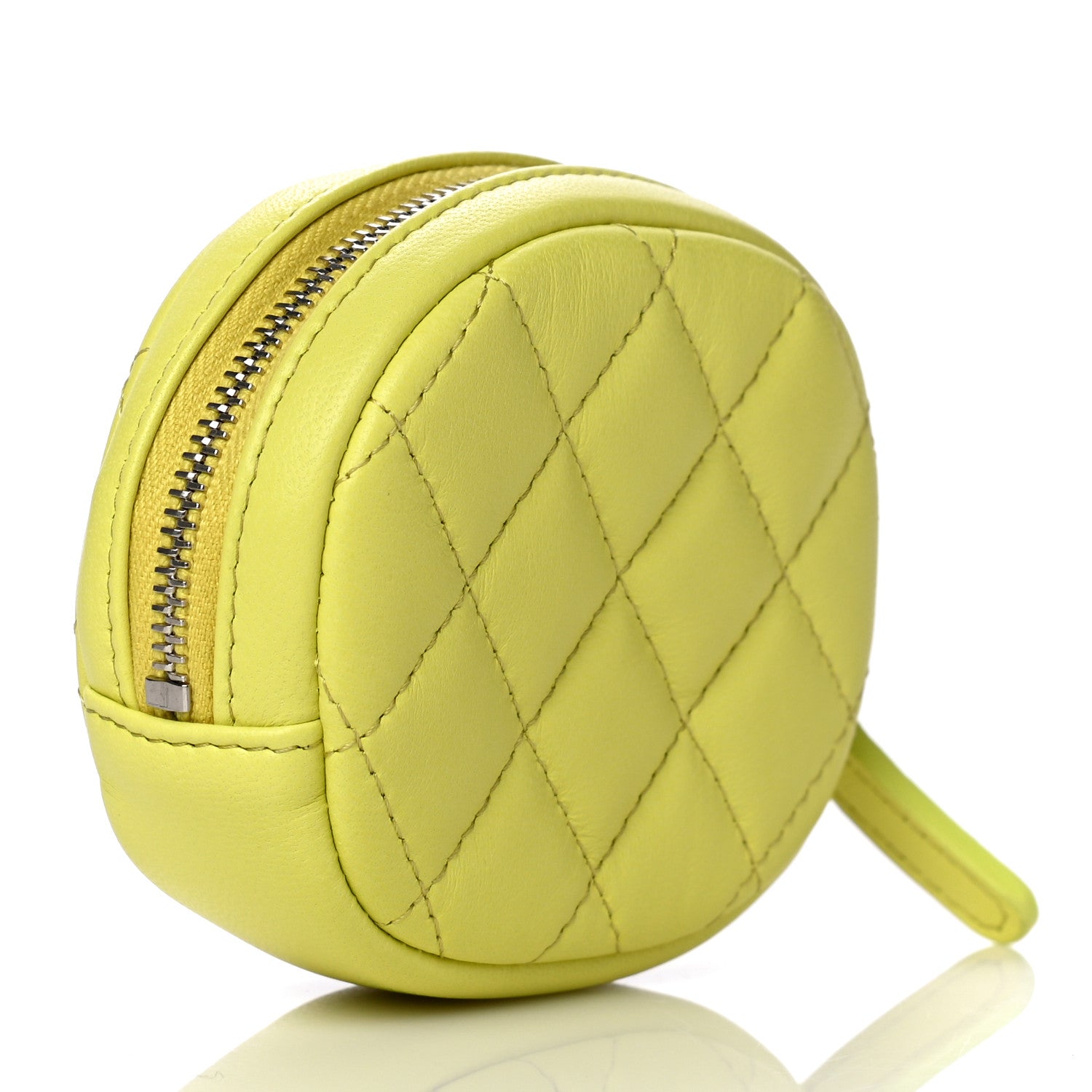 Chanel Lambskin Quilted Zip Around Classic Coin Purse Vert 3 of 11