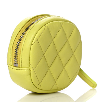 Chanel Lambskin Quilted Zip Around Classic Coin Purse Vert 3 of 11