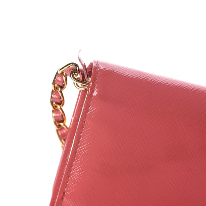 Prada Saffiano Vernice Metal Oro Chain Wallet 20 of 27