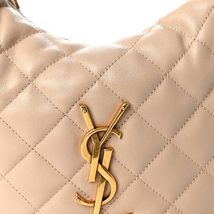 Saint Laurent Lambskin Quilted Icarino Bag Dark Beige 6 of 8