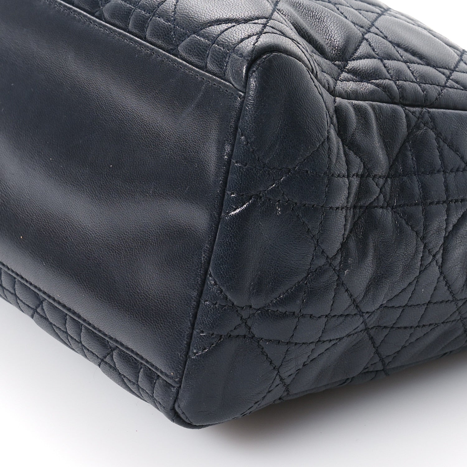 Christian Dior Lambskin Cannage Medium Lady Dior Navy Blue 10 of 11