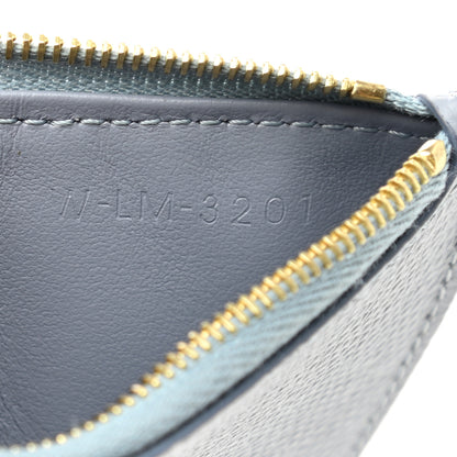 Celine Grained Calfskin Zipped Card Holder Artic Blue 7 of 7
