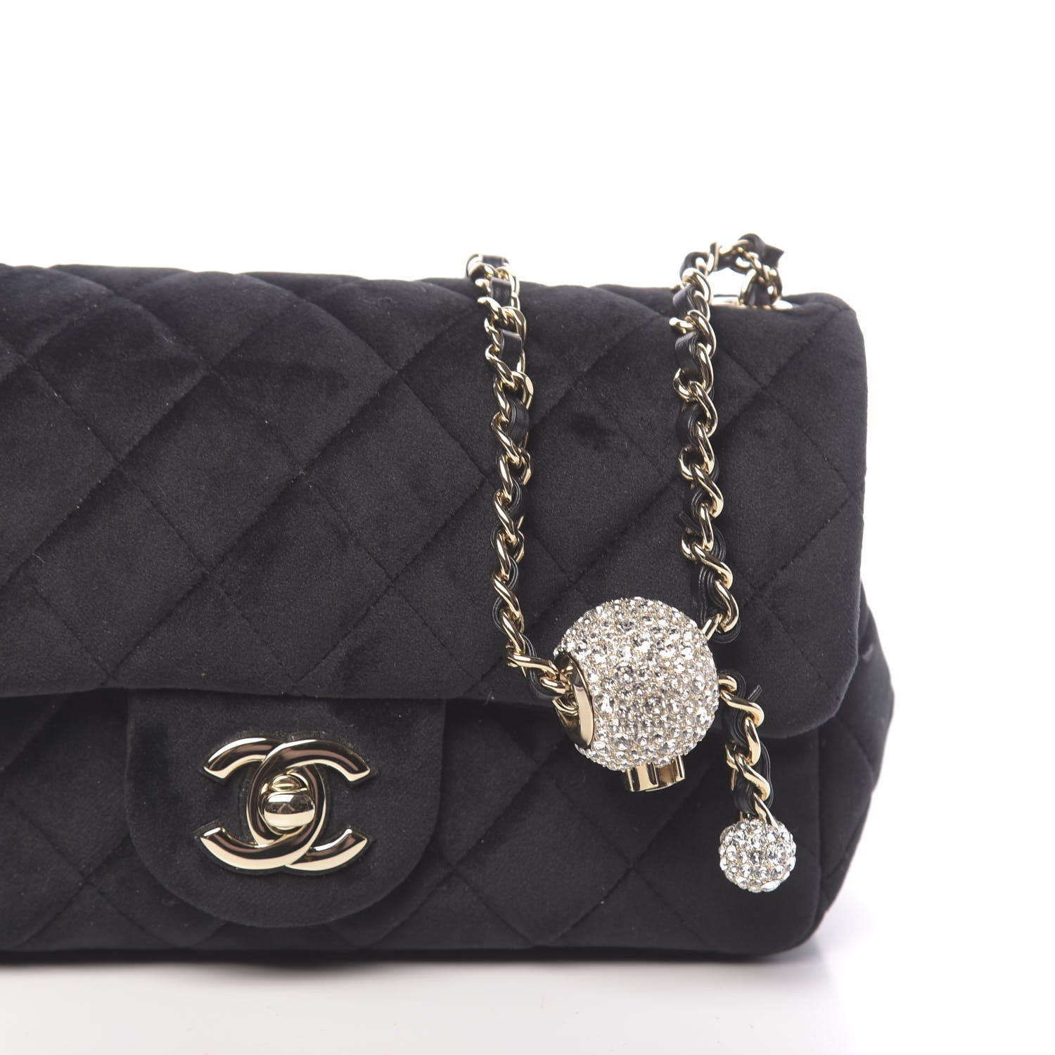 Chanel Velvet Quilted Mini Rectangular Pearl Crush Flap Black 8 of 10