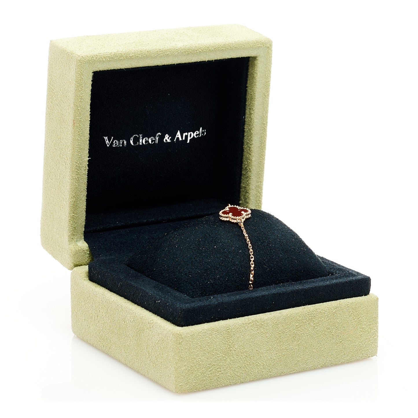 18K Rose Gold Carnelian Sweet Alhambra Bracelet