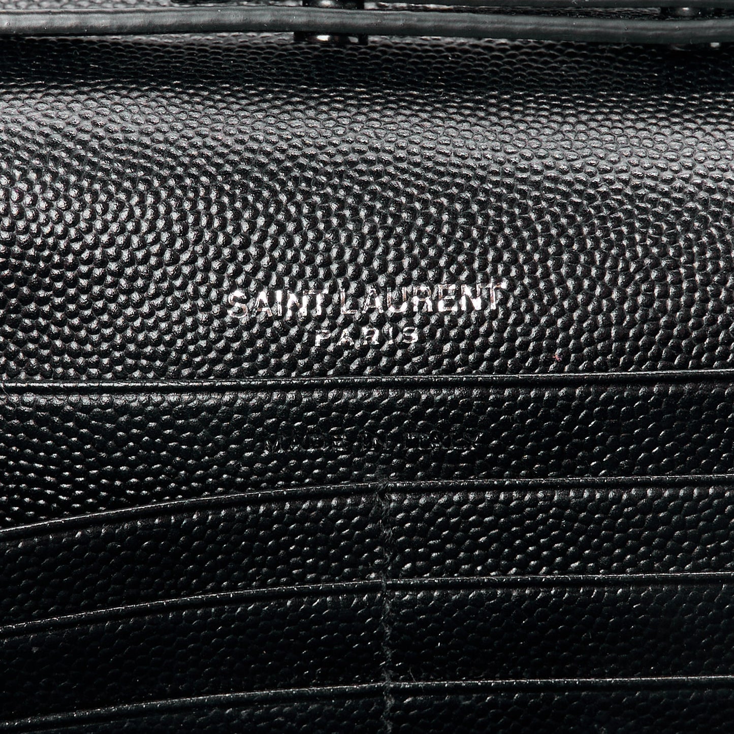 Grain De Poudre Matelasse Chevron Monogram Monochrome Chain Wallet Black