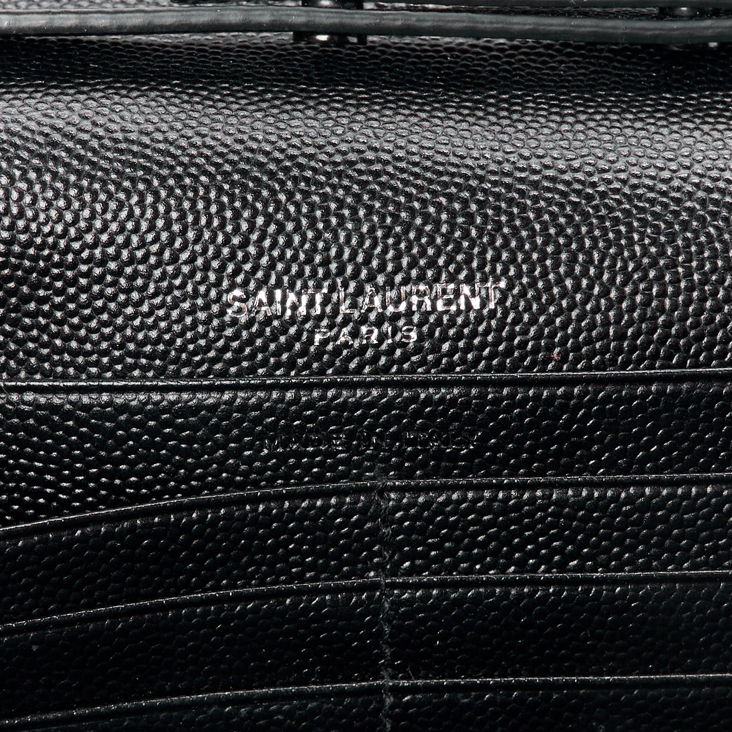 Saint Laurent Grain De Poudre Matelasse Chevron Monogram Monochrome Chain Wallet Black 6 of 11