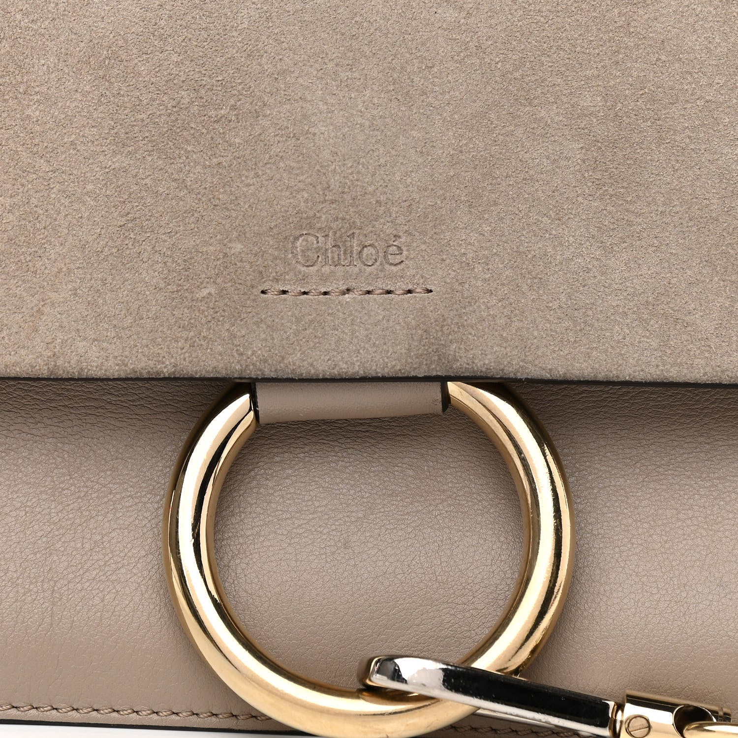 Chloe Suede Calfskin Small Faye Shoulder Bag Motty Grey 7 of 11