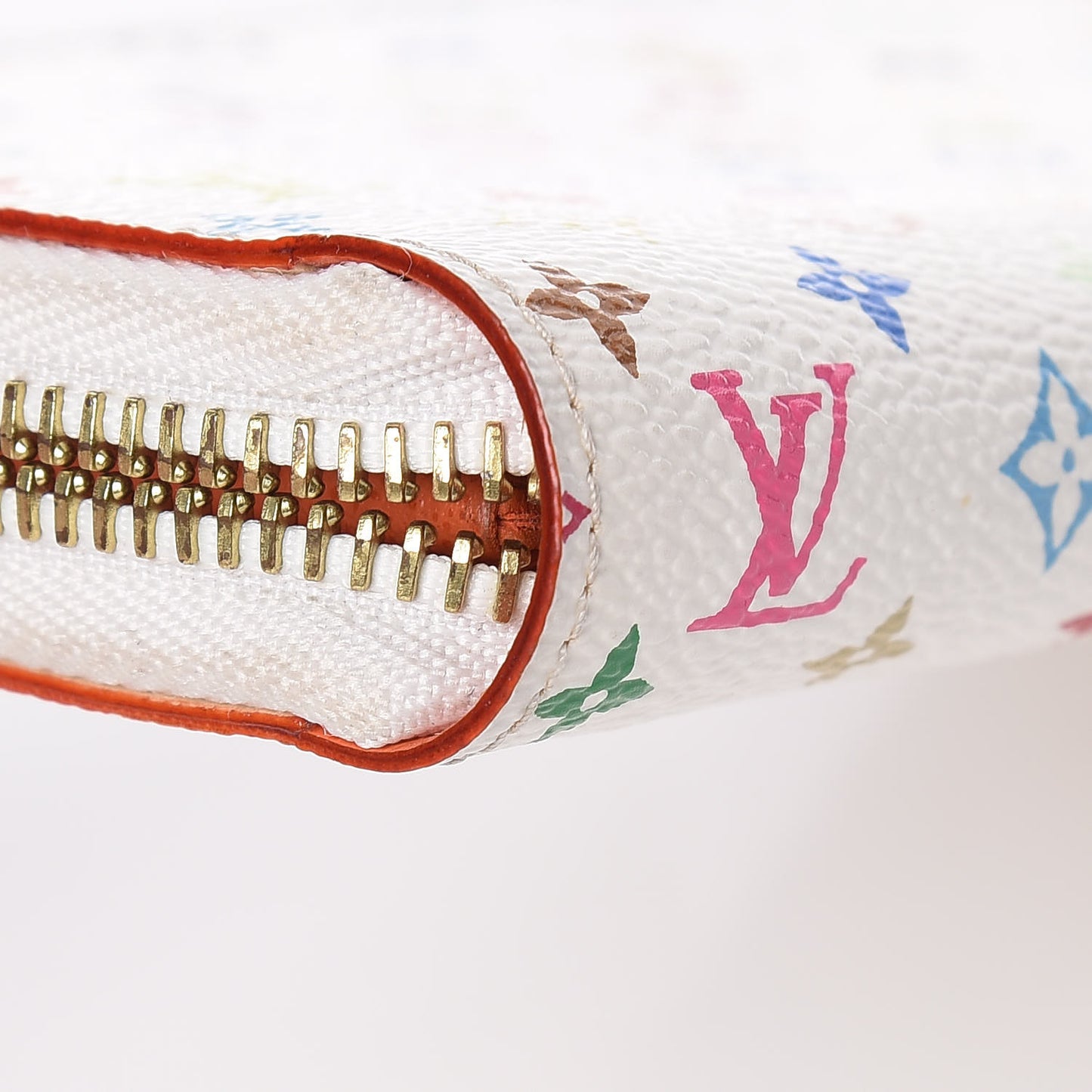 Monogram Multicolor Zippy Wallet White Orange