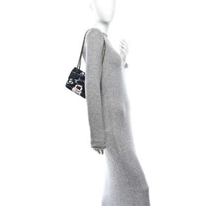 Chanel Jersey Quilted Camellia 2.55 Reissue Mini Flap Black White 2 of 10
