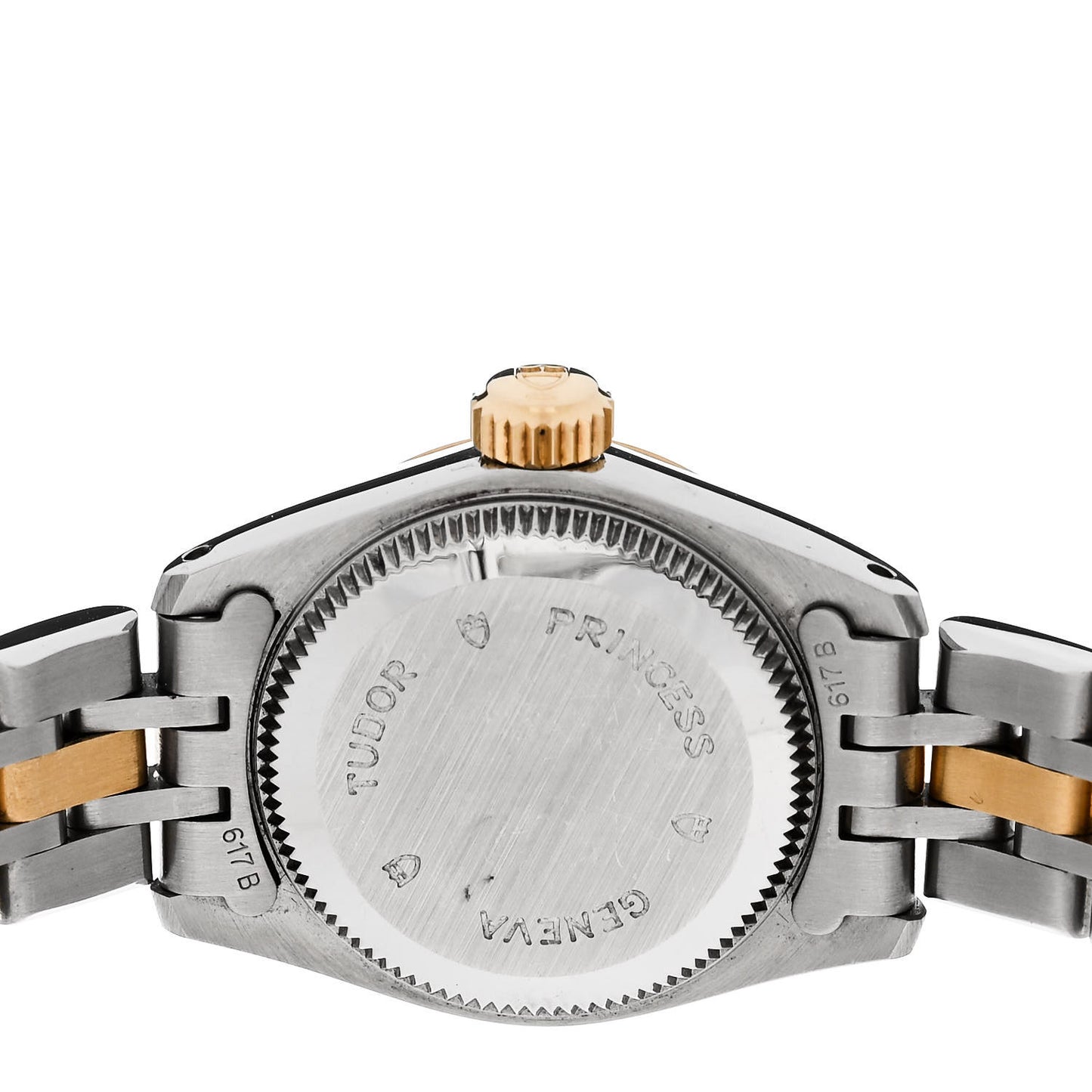 Stainless Steel 18K Yellow Gold Diamond 23mm Princess Date Automatic Watch Champagne 92513