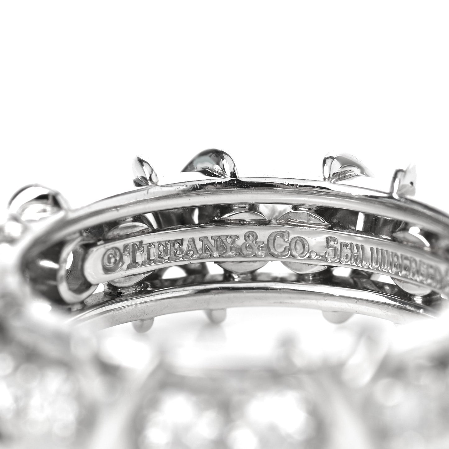 Platinum Diamond Schlumberger Sixteen Stone Ring 54 7