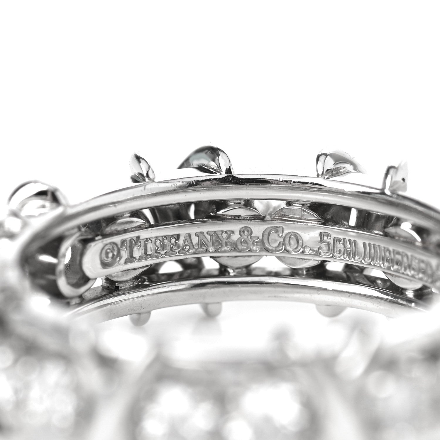 Tiffany Platinum Diamond Schlumberger Sixteen Stone Ring 54 7 4 of 6
