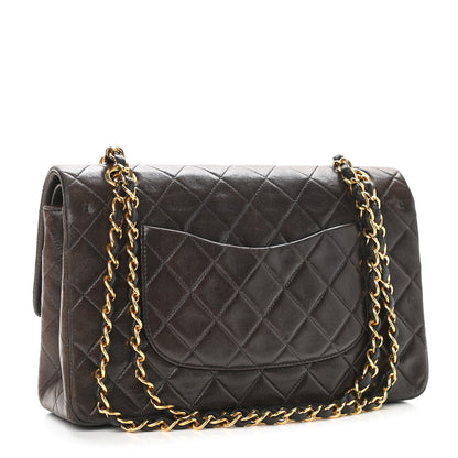 Chanel Lambskin Quilted Medium Double Flap Dark Brown 2 of 14